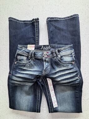 Angels Forever Young Bootcut Jeans Size 7 Regular NWT Dark Wash Thick Stitch